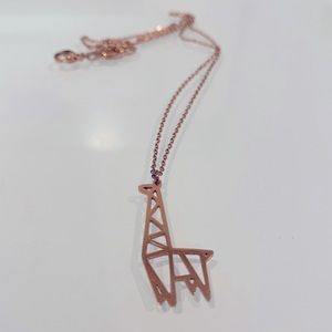 Giraffe Origami Geometric Necklace | Rose Gold